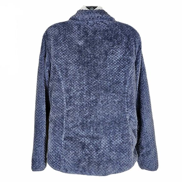 Eddie Bauer Charcoal Gray Textured Quarter Snap Fleece Size M - Picture 2 of 6